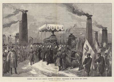 Funeral of the Late German Emperor at Berlin, Procession in the Unter den Linden by William Crimea Simpson